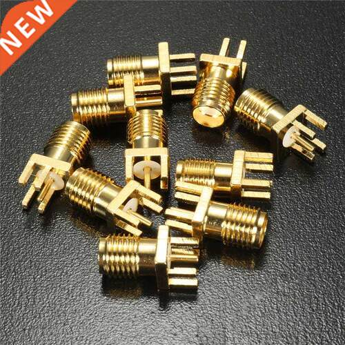 10x 1.6mm SMA Female Jack Solder Edge PCB Straight Mount Gol