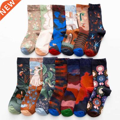 Women Long Sock Cartoon Print Creative Fashion Personalized