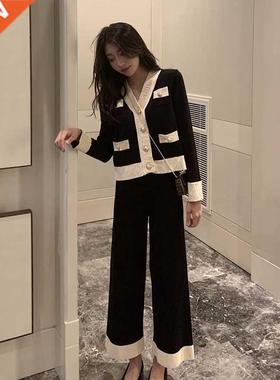 Fashion women's suit 2021 spring new knit suit fashion profe