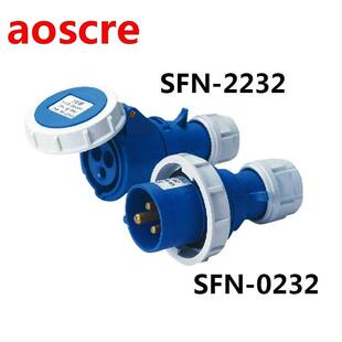 32A 3 pole connector Industrial malefemale plugs SFN-0232/S