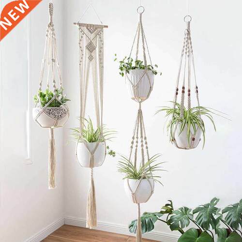 4 Pack acrae Plant Hangers Creative Designs Handade Indoo