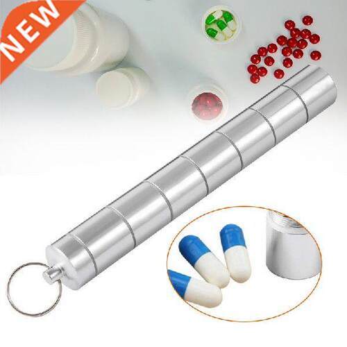 Silver Aluminum Alloy Box Waterproof Case Pill Capsule