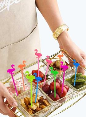 50Pcs Animal Flamingo Party Supplies Food Picks Buffet Fruit