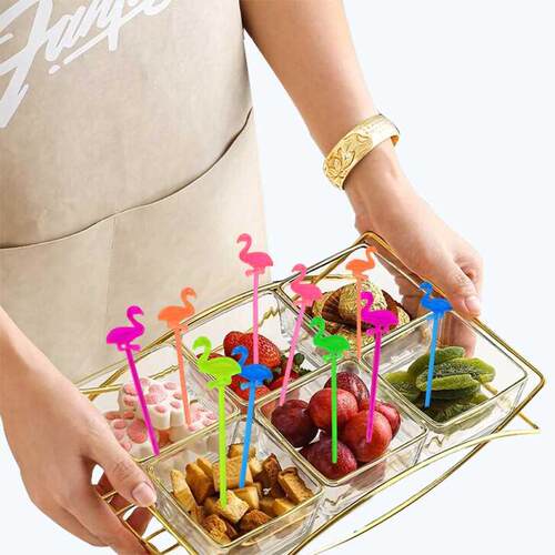 50Pcs Animal Flamingo Party Supplies Food Picks Buffet Fruit