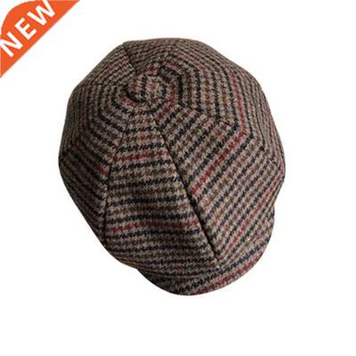 New Newsboy Cap Lattice Beret Hat Men Women Hat Tweed Gatsby