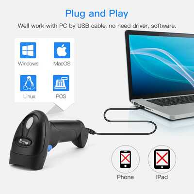 Eyoyo Wired 1D QR 2D barcode scanner handheld USB Wired Bar