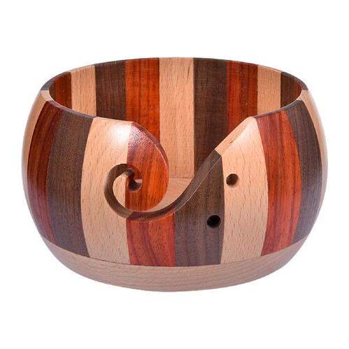 Storage Holder Durable  Wooden Yarn Bowl With Holes For