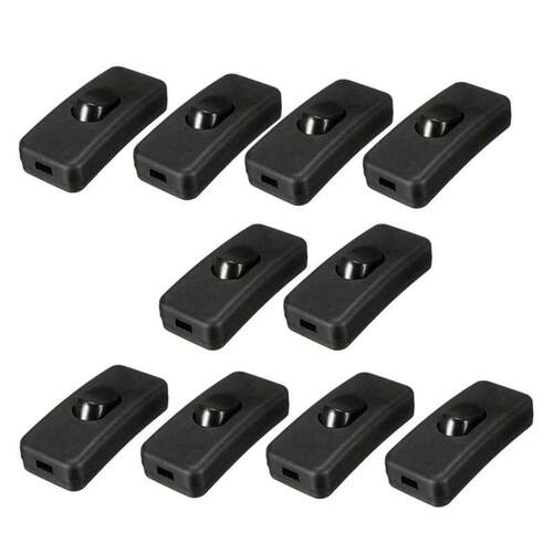 10x Inline Lamp Light On/Off Rocker Switch 250V 2A Flex Cord