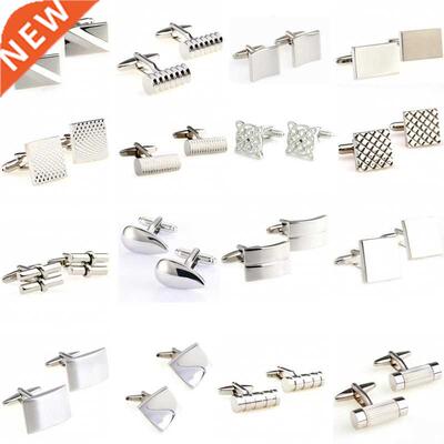 Siver Color Stainless Steel Metal Cufflink Cuff Link 1 Pair
