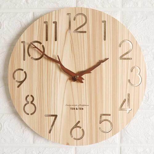 Wooden 3D Wall Clock Modern Design Nordic Children's Room De