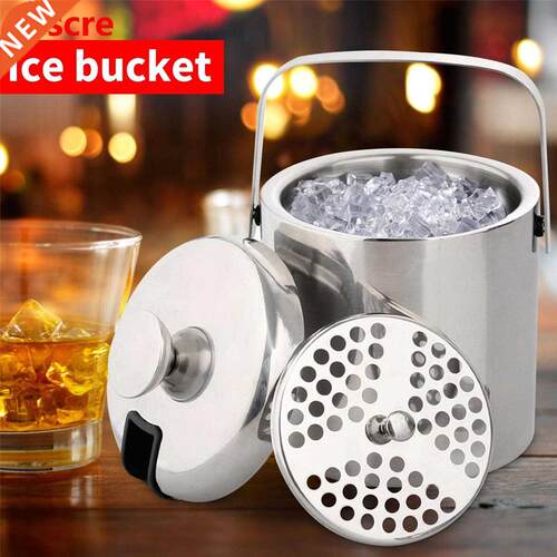 Double Bilayer Beer Ice Bucket Walled Portable Multifunction