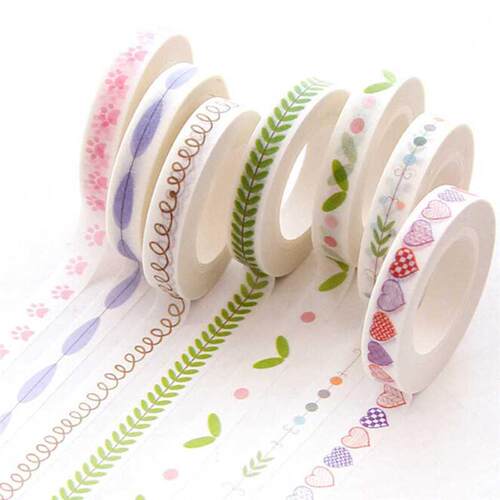 7mm*10m Beautiful Plant Green Leaves Decorative Washi Tape P