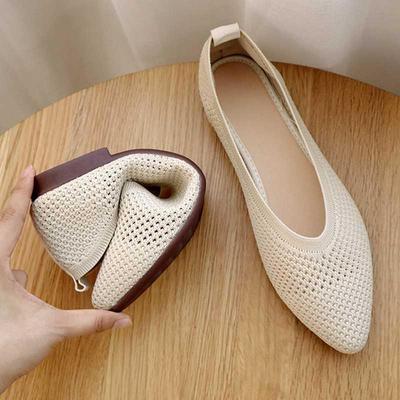 Women Mesh Breathable Pointed Toe Ladies Comfort Ballet Flat
