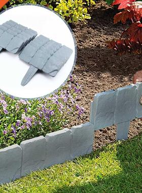 20Pcs Grey / Garden Fence Edging Cobbled Stone Effect  Pl