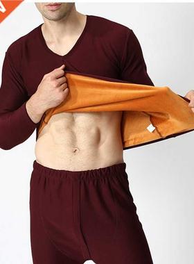 Winter men's plus size plus velvet thick thermal underwear s