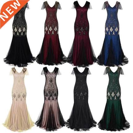 Women Dress 1920s Great Gatsby Dress Long Party bride dress