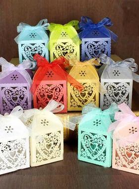 10Pcs/set Love Heart Laser Cut Hollow Carriage Favors Gifts