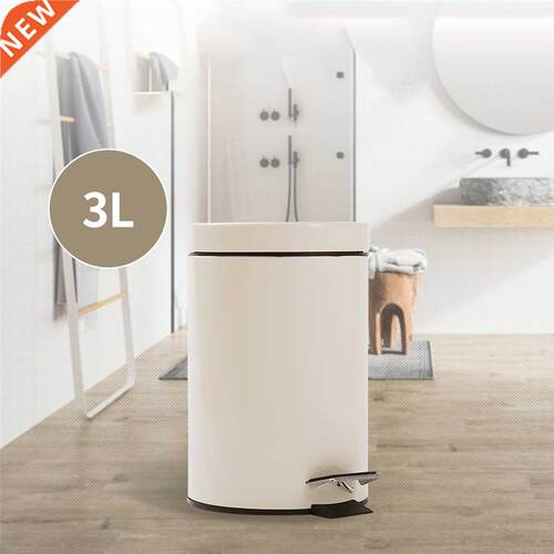 Portable Rubbish Bin Double Layer Garbage Can Beige Waste Co