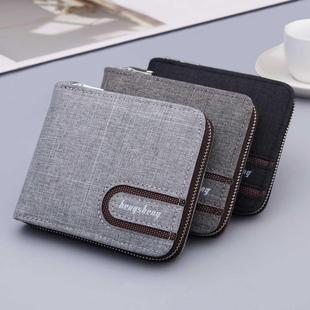 Wallet Men Black/gray Short Male Purse Zipper Business Card