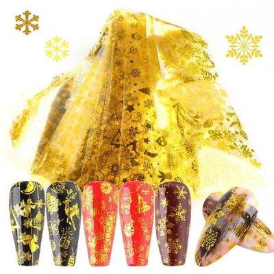 10Pcs Christmas Snowflake Transfer Foil Nail Art Decal