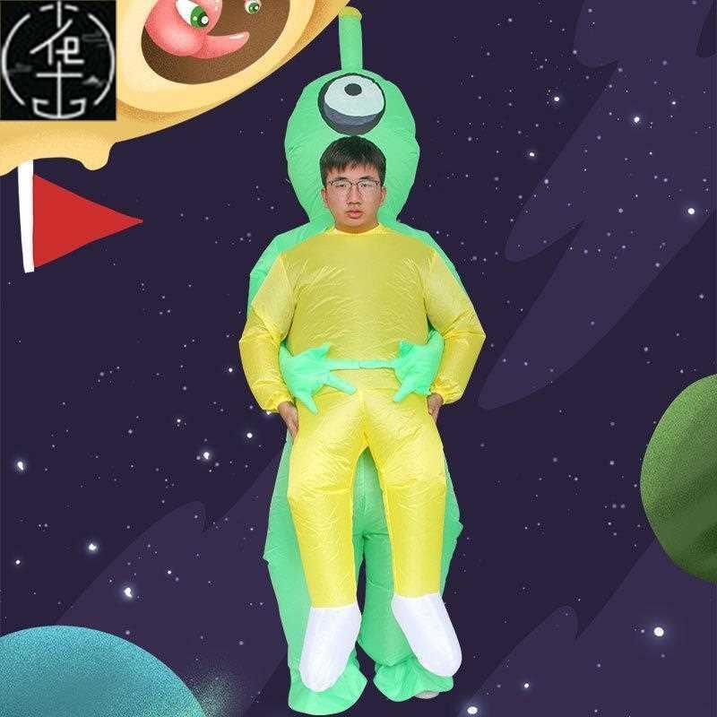 antenna one-eyed alien ghost holding people inflatable cloth