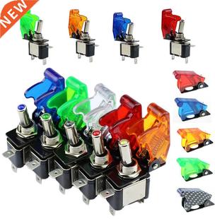2pcs illuminated LED Toggle Switch With Missile Style Flick