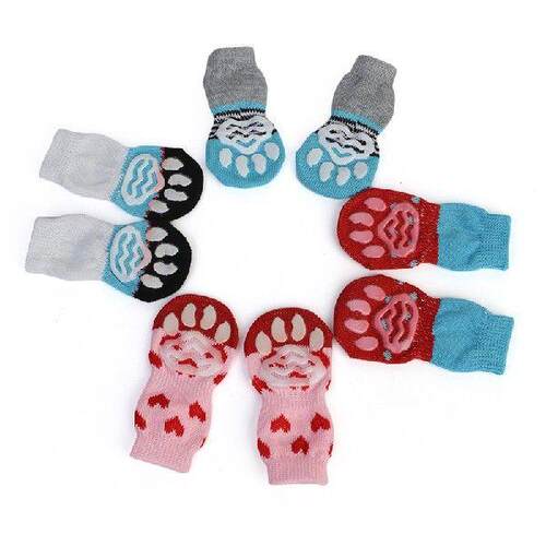 4Pcs/Set Cat Shoes Puppy Dog Accessories Cute Pattern Paw