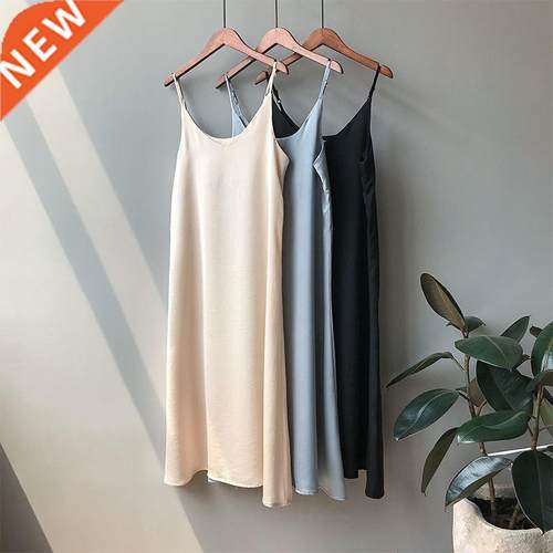 Spring summer 2022 Woman Tank Dress Casual Satin Sexy Camiso