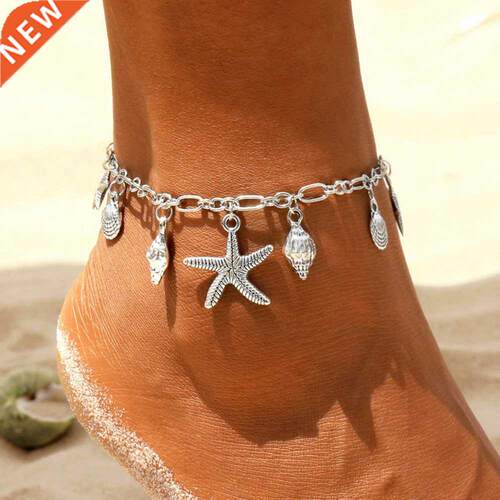 Vintage Anklets for Women Starfish Shell Pendant Anklet Summ