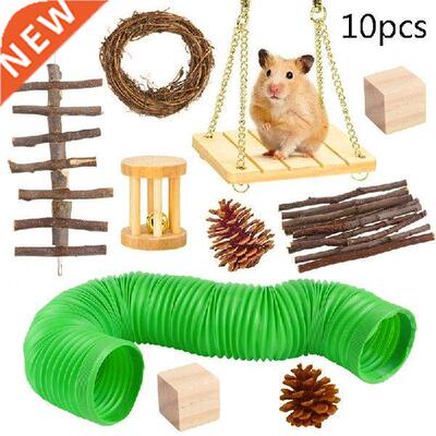 10pcs Wooden Small Pet Molar Toy Is Suitable For Hamster,