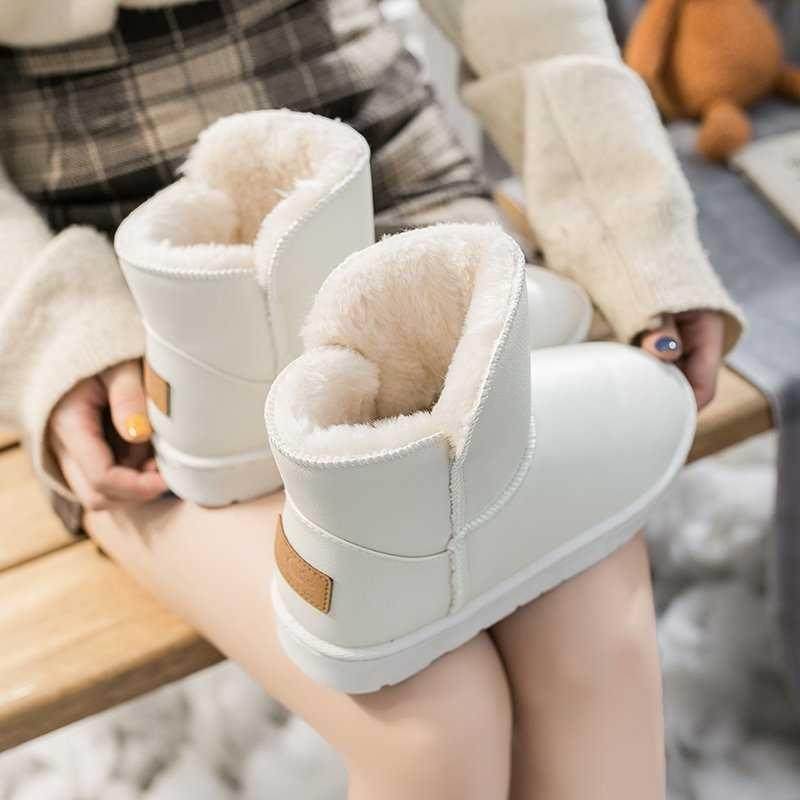 2021 New Winter Plus Velvet PU Waterproof Mid-Tube Snow Boot