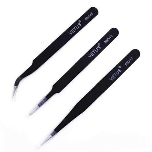 *pcs Anti-static Industry Tweezers Set Stainless Steel Non-