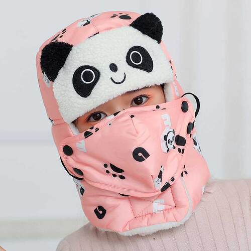 Animal panda Sharp Bomber Hats for Girl Boy Winter Hats Cap