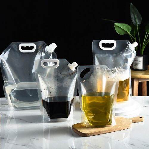 1.5/2/3l 10pcs Full Transparent Plastic Spout Pouch Juice