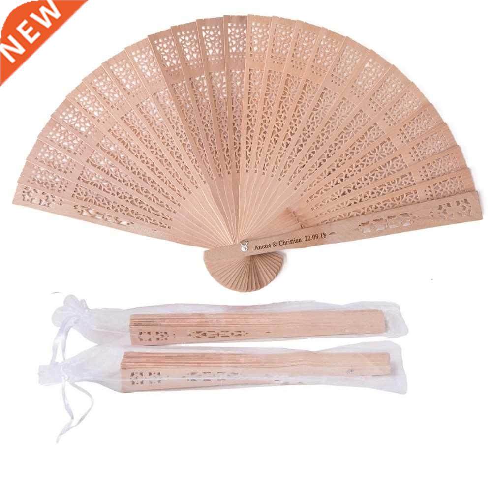 50pcs Personalized Customized Wooden Fan Wedding Favors Gift