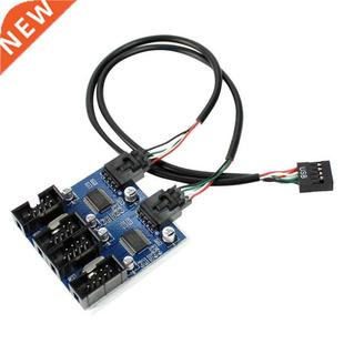 Male 1 to 4 Female 9Pin USB Header Extension Cable Card Moth