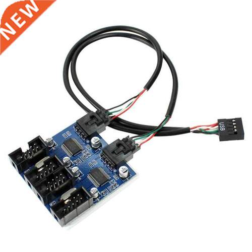 Male 1 to 4 Female 9Pin USB Header Extension Cable Card Moth