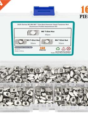 160PCS 2020 Series M M4 M5 T Slot Nut Set Hammer Head Nut F