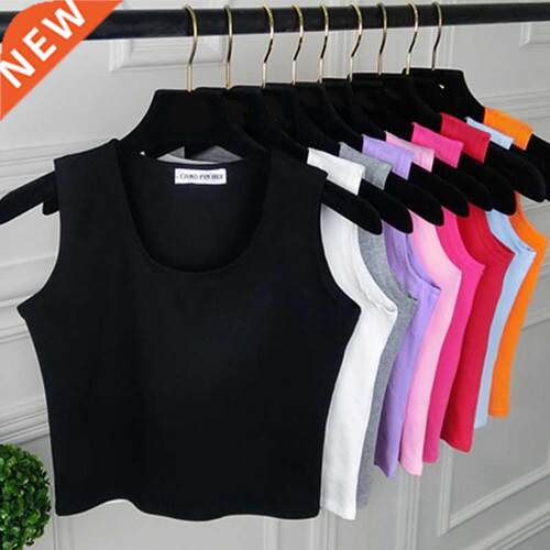Fashion Sexy Women Round Neck Pure Color Patchwork Crop Tops