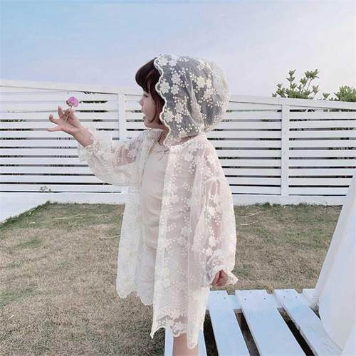 Summer New Girls Lace Sun UV Protection Mosquito Coat Long T