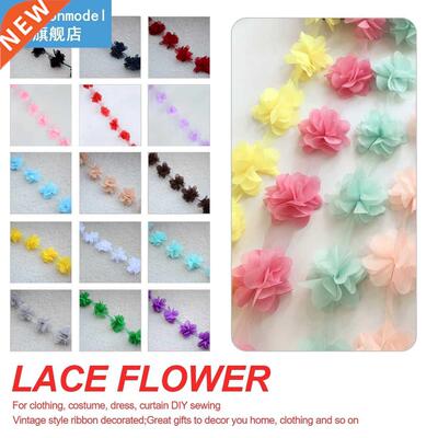 Flowers 3D Chiffon Cluster Flowers Lace Dress Decoration Lac