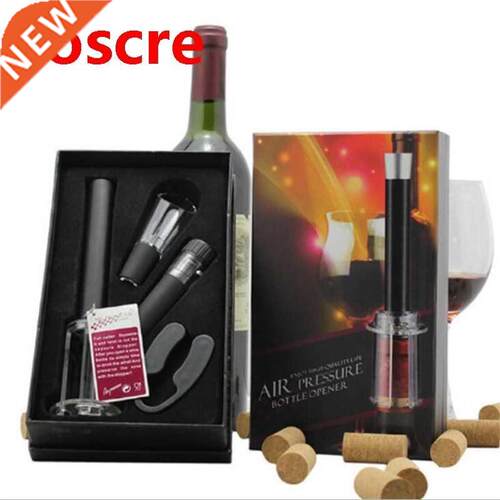 4 Pcs/set Rubber Red Wine Opener Tool Set Cork Bottle Opener