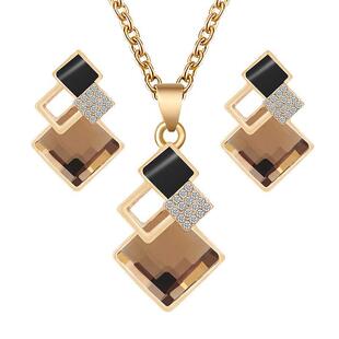 2020 Fashion Crystal Pendants Necklace Earrings Sets for Wom