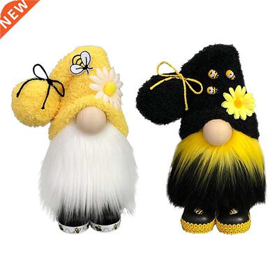 Bumble Bee Striped Gnome Plush Doll Figurines Scandinavian