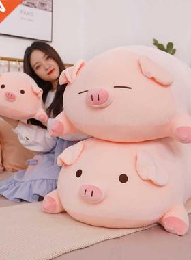 40/50/60/80cm Squish Pig Stuffed Doll Lying Plush Piggy Toy