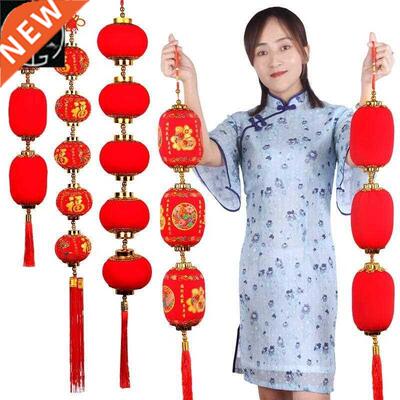 spring festival flocking lantern hanging red lantern string
