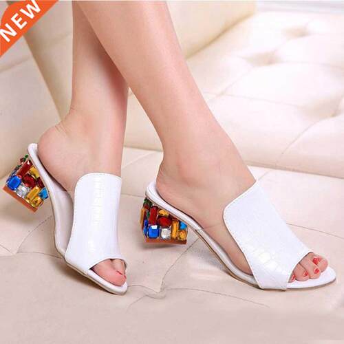 Heels peep Toe Summer women's Shoes Woman Sandals slippers