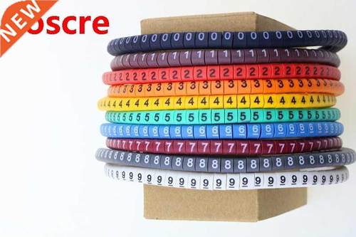 500pcs/lot EC-3 10mm2 10 different number and color 0-9 cabl