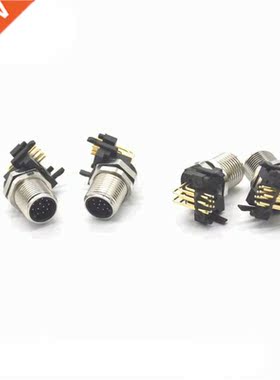 M12-12P Curved Needle PCB Male Waterproof and Moisture-proof