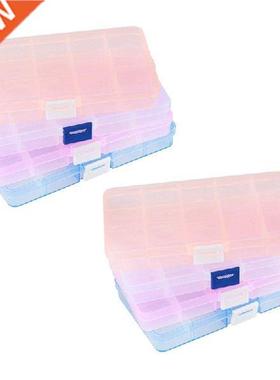 8 Packs (4 Colors) Plastic Storage Box (15 Compartments)